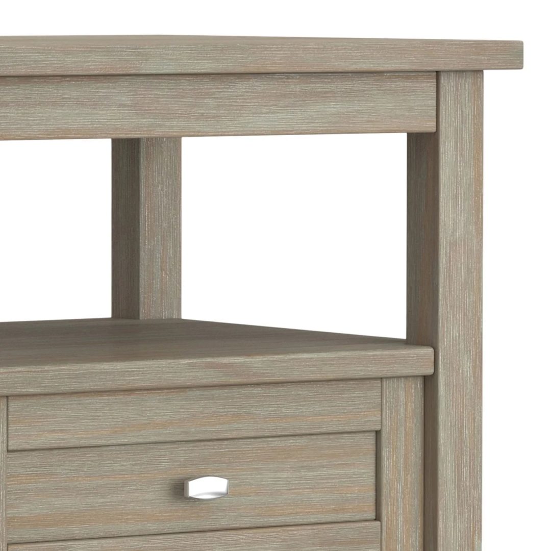 ZenVora 20 Inch Wide Solid Wood Rectangle End Table, Transitional Side Table