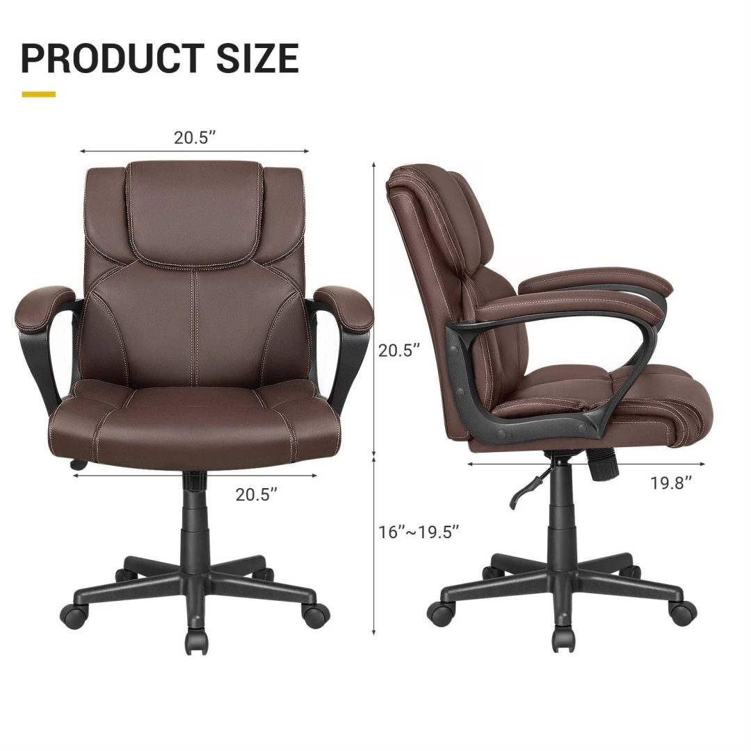 ZenVora Mid Back Office Chair, Ergonomic Swivel Computer Task Chair for Home Office, Work and Study