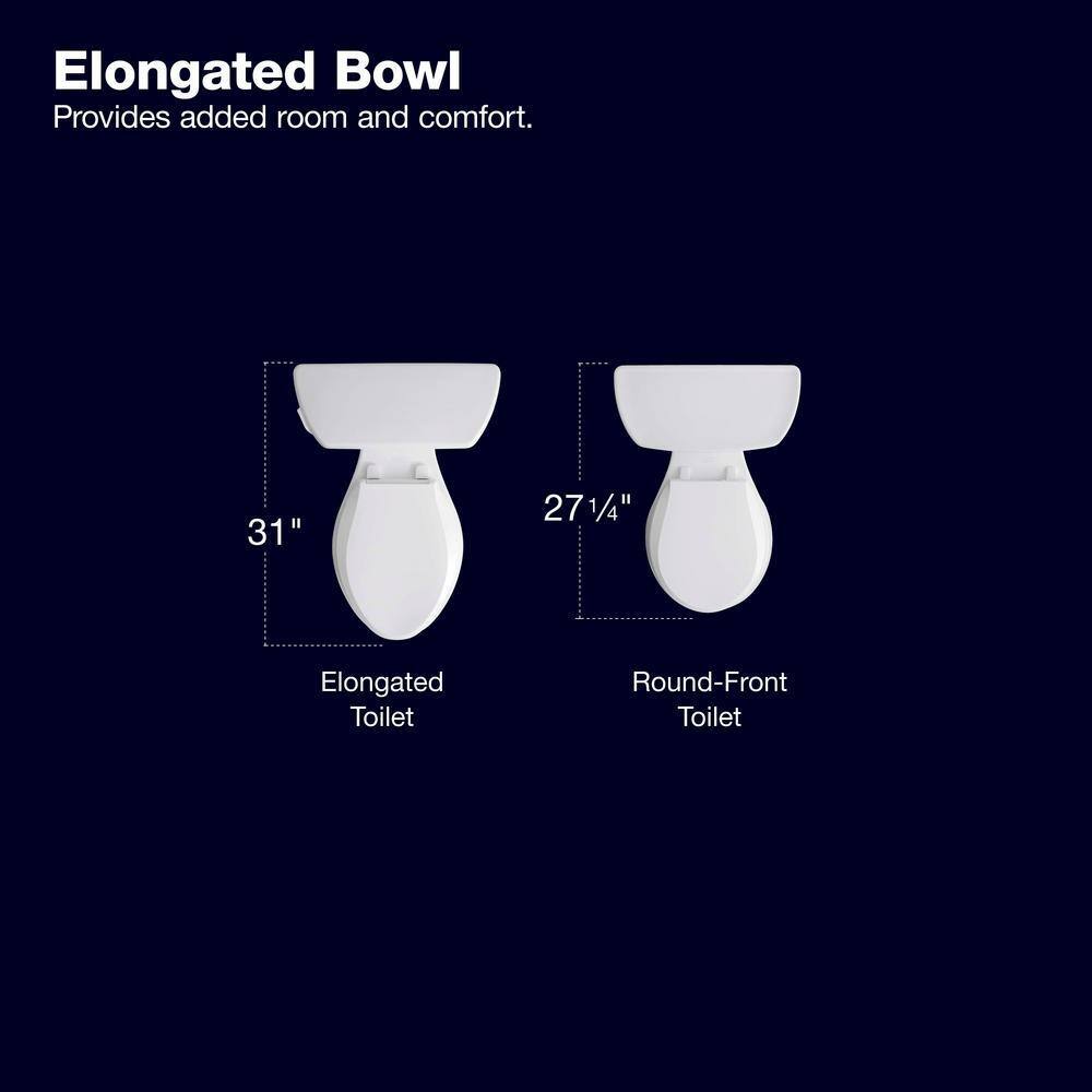 ZenVora Extra-Tall Elongated Toilet, 1.28 GPF, White, with Seat