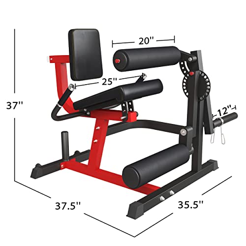 ZenVora Leg Extension and Leg Curl Machine, Adjustable Lower Body Exercise Bench, Strength Training Equipment for Home Gym and Fitness Workouts