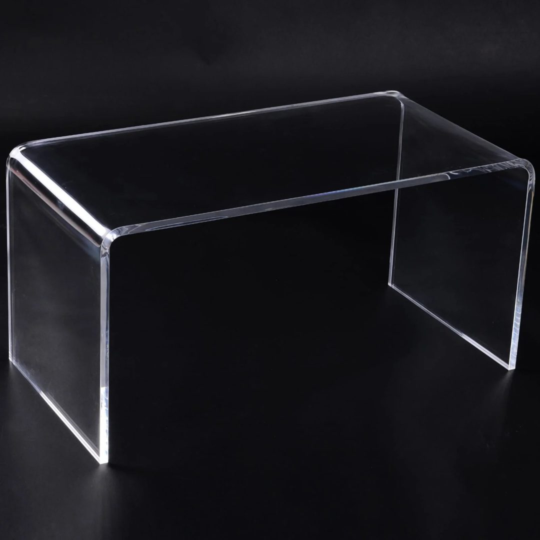 ZenVora 32" Clear Acrylic Waterfall Coffee Table, 20mm Thick Rectangle Modern Transparent Table for Living Room