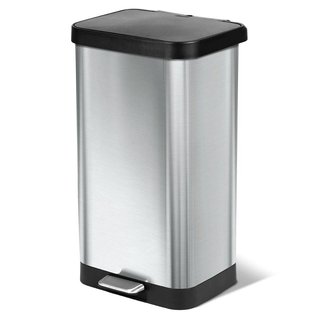 ZenVora 20 Gallon Stainless Steel Step Trash Can, Large Kitchen Garbage Bin with Odor Control