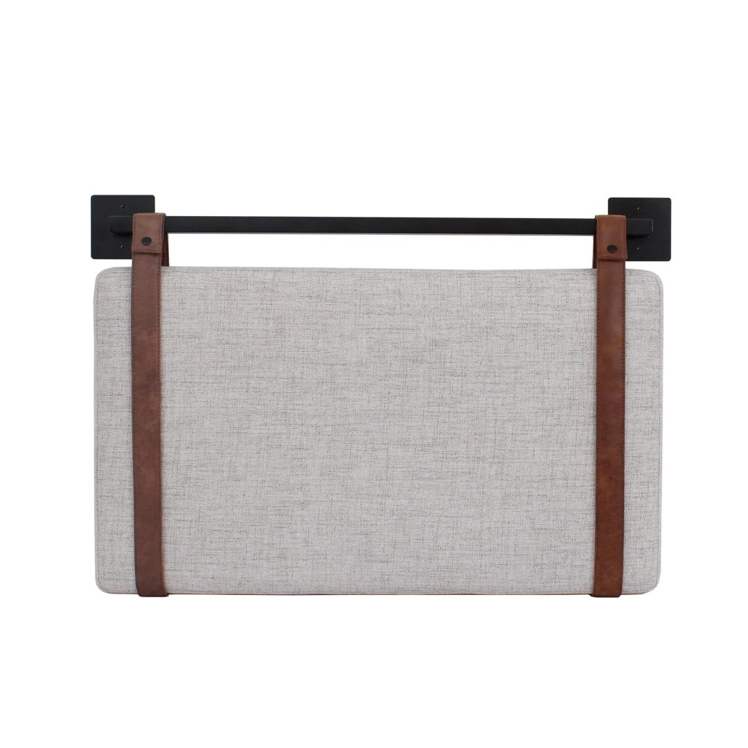 ZenVora Wall Mount Upholstered Headboard with Metal Rail - Modern Bedroom Headboard