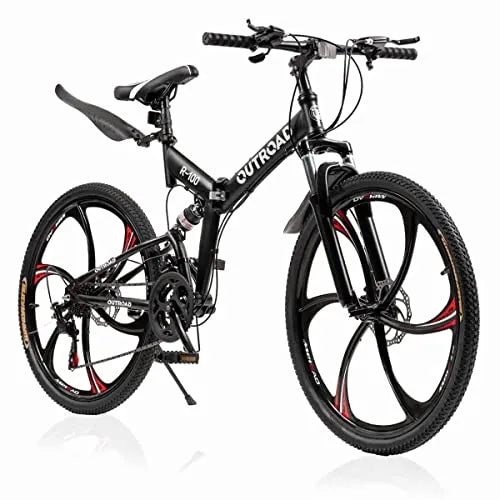 ZenVora 26-Inch Folding Mountain Bike for Adults, 21-Speed, Dual Suspension