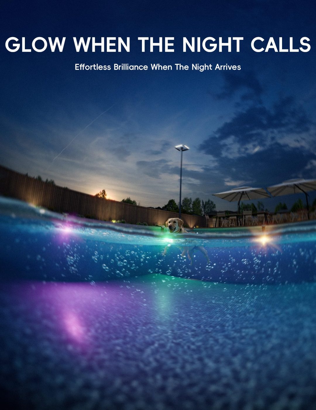 ZenVora Solar Pool Lights for Steel Wall Above Ground Pools, Solar Powered LED Swimming Pool Lighting