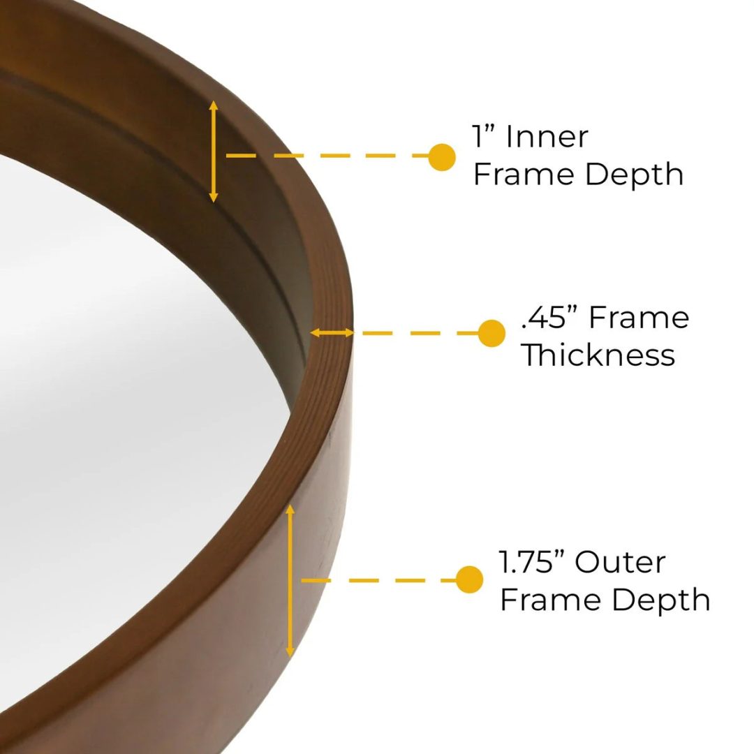 ZenVora Classic Farmhouse Round Wall Mirror, Wooden Frame Decorative Accent Mirror for Living Room, Bedroom and Entryway