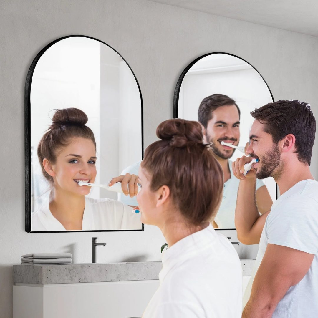 ZenVora Modern Arch Aluminum Bathroom Wall Mirror, Wall Mounted Vanity Mirror for Bathroom, Bedroom and Home Decor
