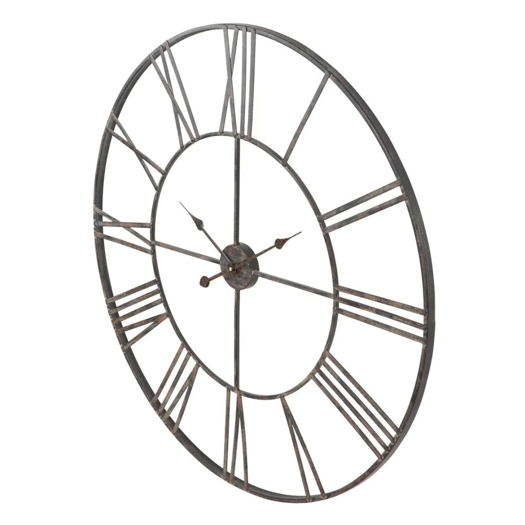 ZenVora Modern Round Metal Wall Clock, Decorative Circular Hanging Clock for Living Room, Bedroom and Office