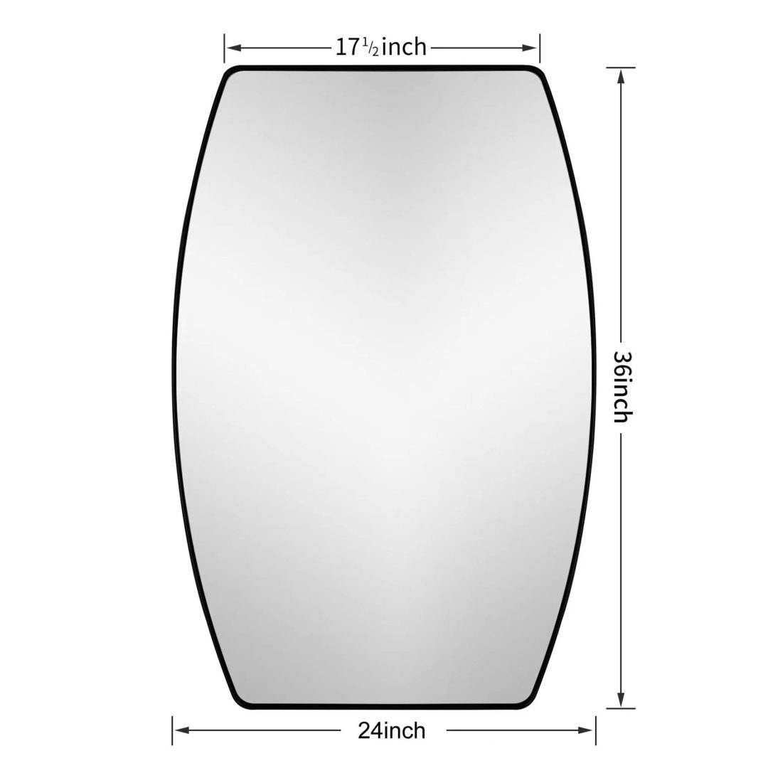 ZenVora Modern Oblong Metal Wall Mirror, Decorative Elongated Hanging Mirror for Living Room, Bedroom and Entryway