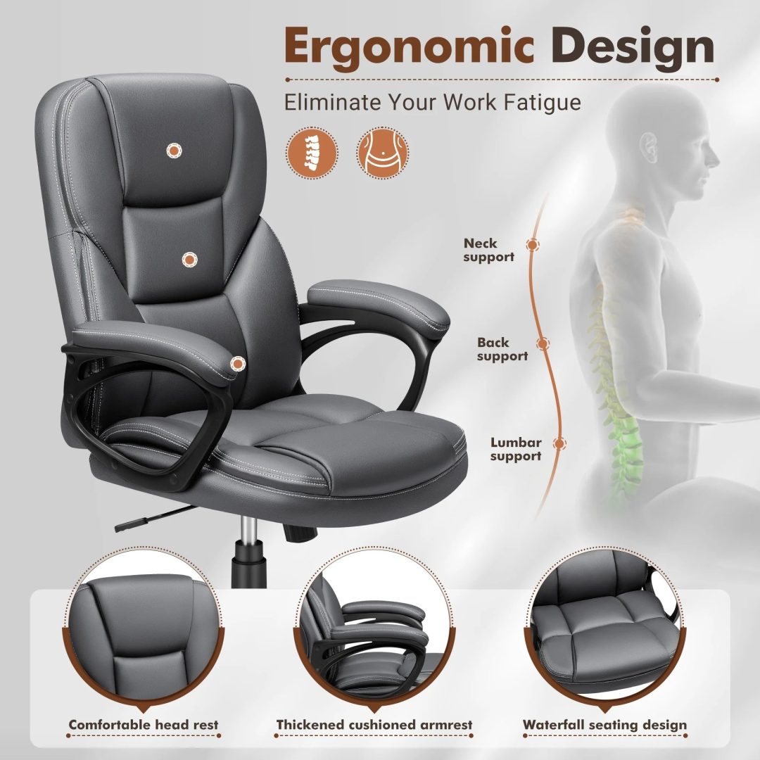 ZenVora High Back Executive Office Chair, Ergonomic Computer Desk Chair for Home and Office