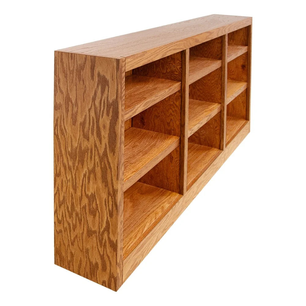 ZenVora Triple Wide Wood Bookcase, 9 Shelf 36 Inch Tall Bookshelf for Home, Office and Display Storage