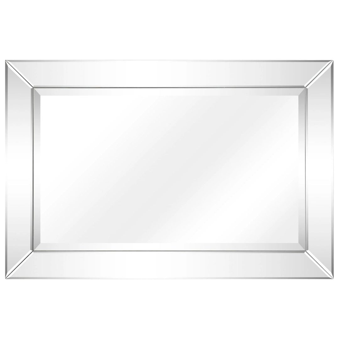 ZenVora Beveled Rectangular Clear HD Wall Mirror, Bathroom Vanity and Bedroom Mirror, 3 Sizes