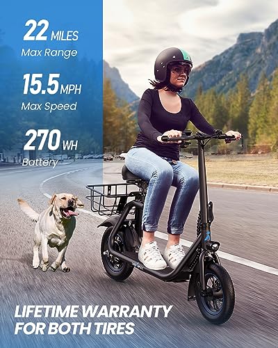 ZenVora 450W Electric Scooter with Seat, 22-Mile Range