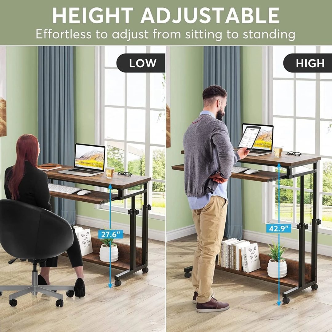 ZenVora Height Adjustable Laptop Desk, Portable Sofa and Bed Table for Work and Study