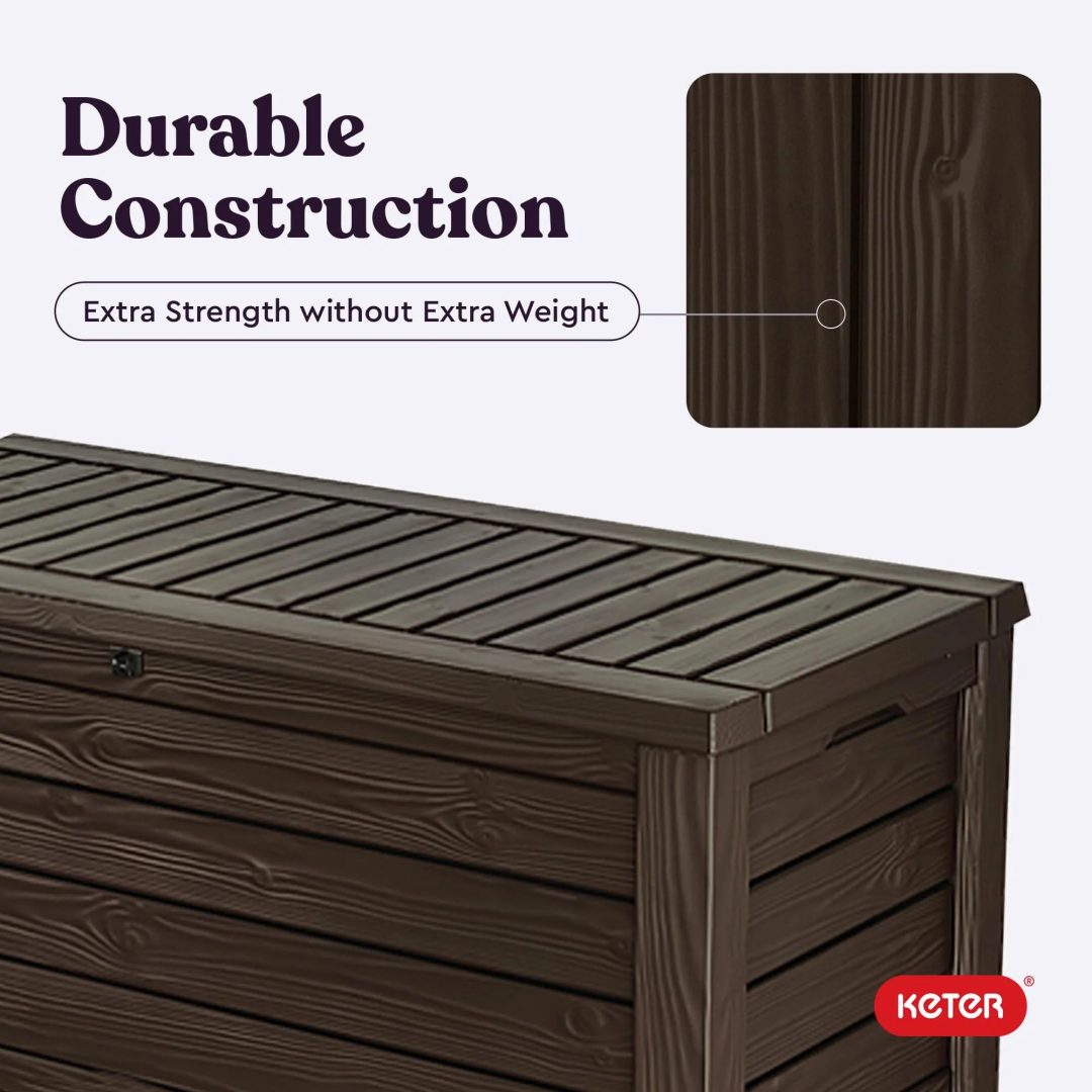 ZenVora 150 Gallon Outdoor Deck Box with Bench Seat, Large Storage Container for Patio, Garden, Yard and Pool Area