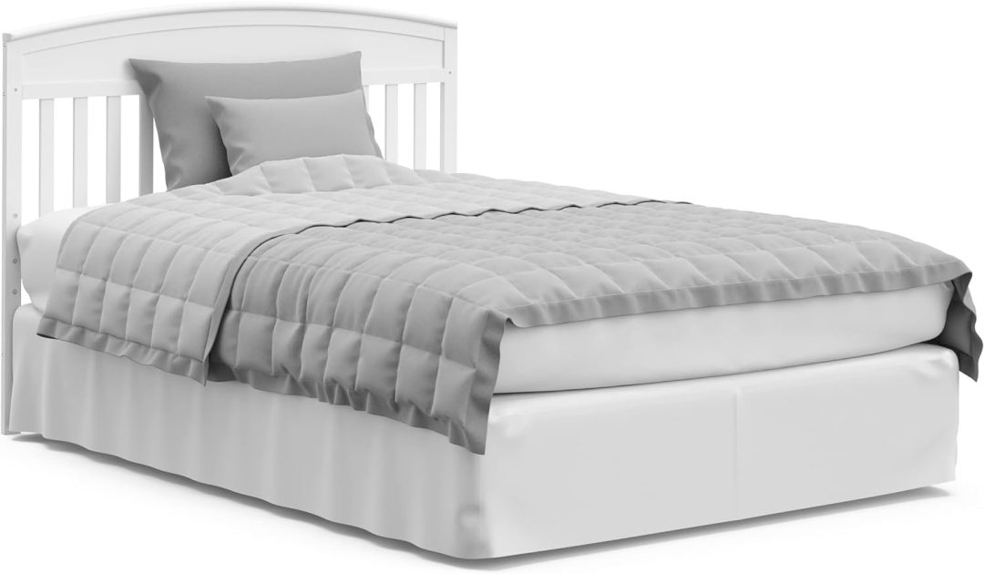 ZenVora 5-in-1 Convertible Baby Bed with Storage Drawers, White, Converts to Toddler Bed, Daybed and Full-Size Bed