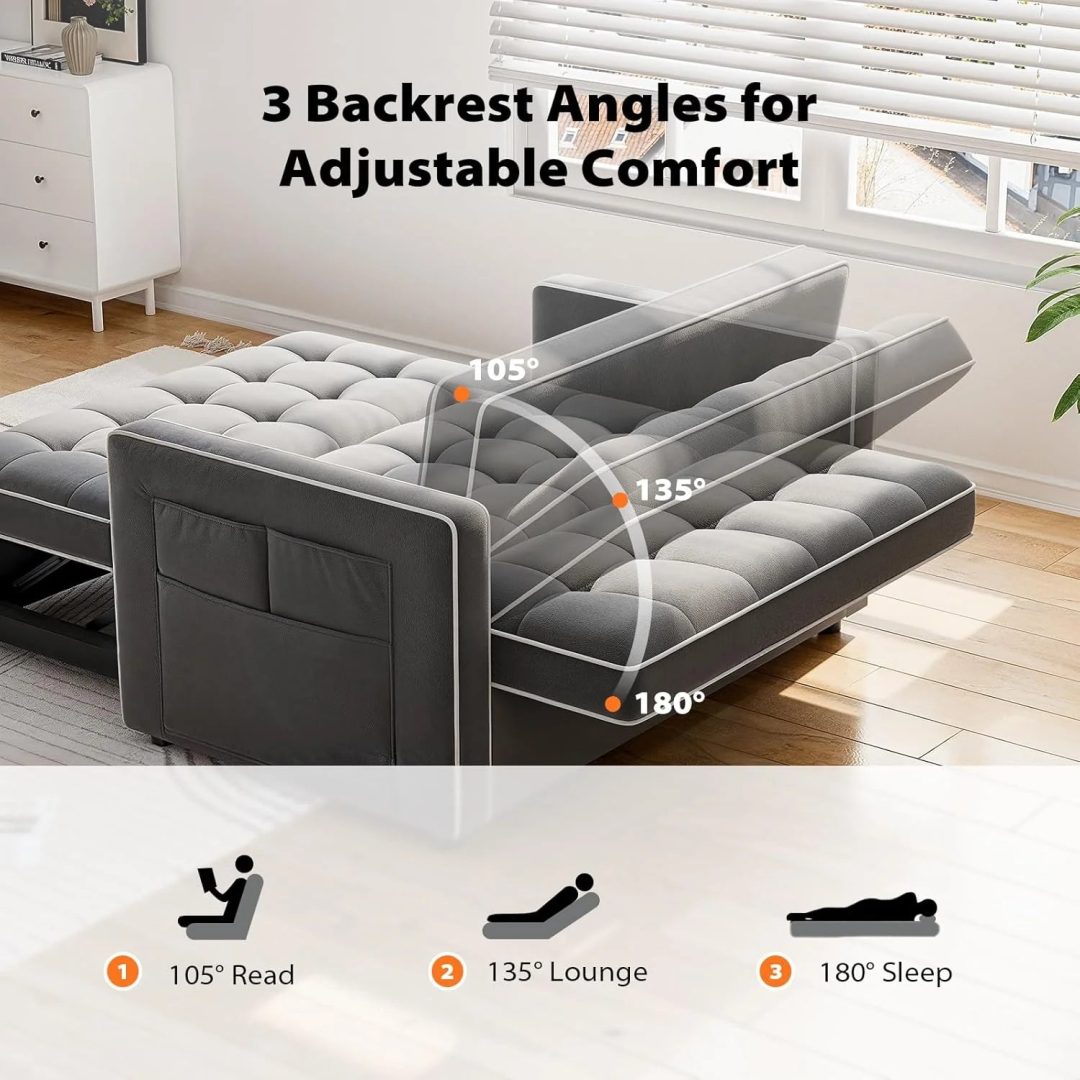 ZenVora 3-in-1 Convertible Sleeper Sofa Bed