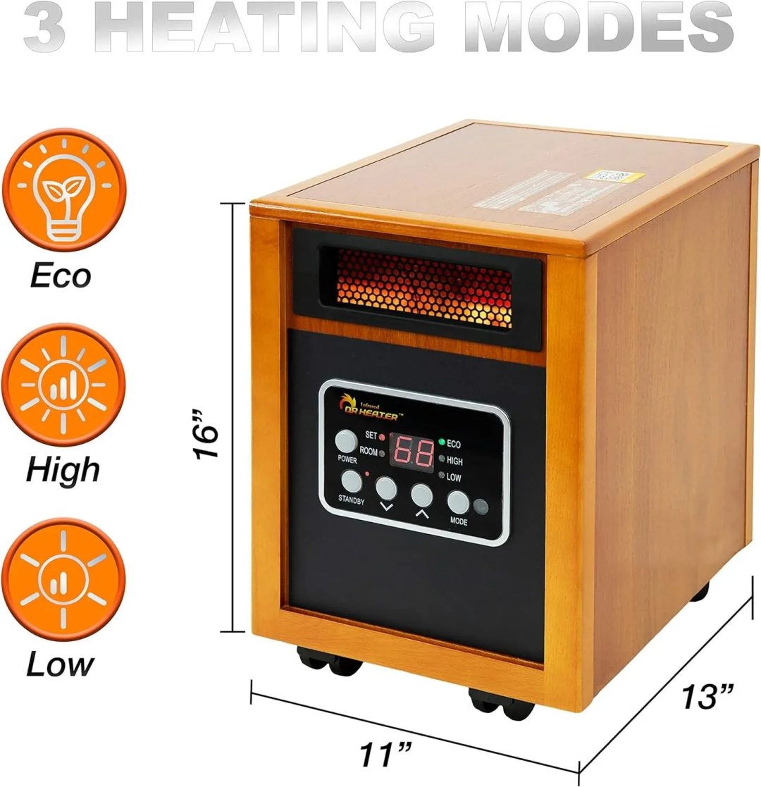 ZenVora 1500-Watt Portable Space Heater, Cherry, 1-Pack