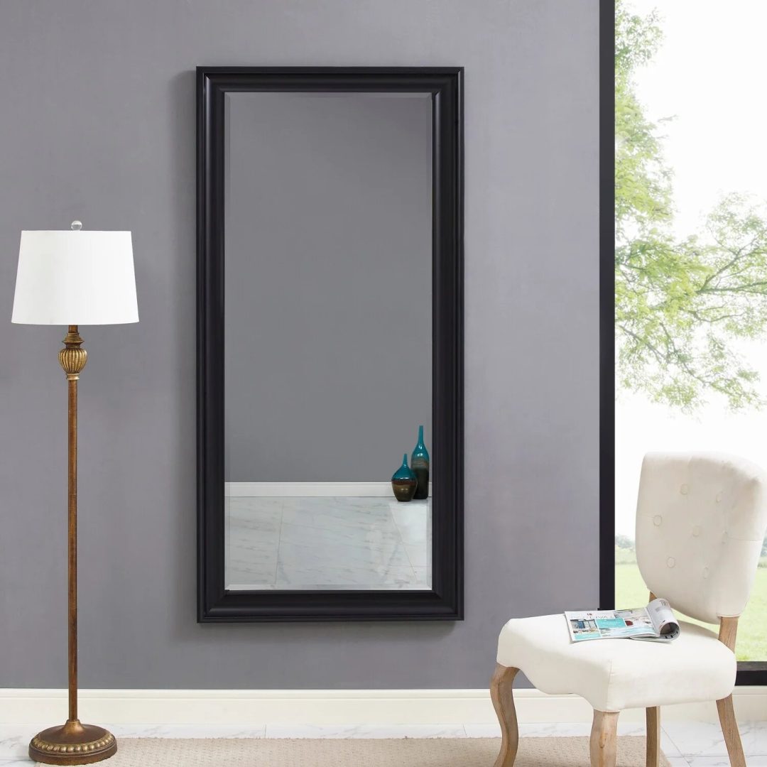 ZenVora Tall Full Length Mirror, Oversized Rectangle Full Body Wall Mounted Mirror with Smooth Faux Wood Frame