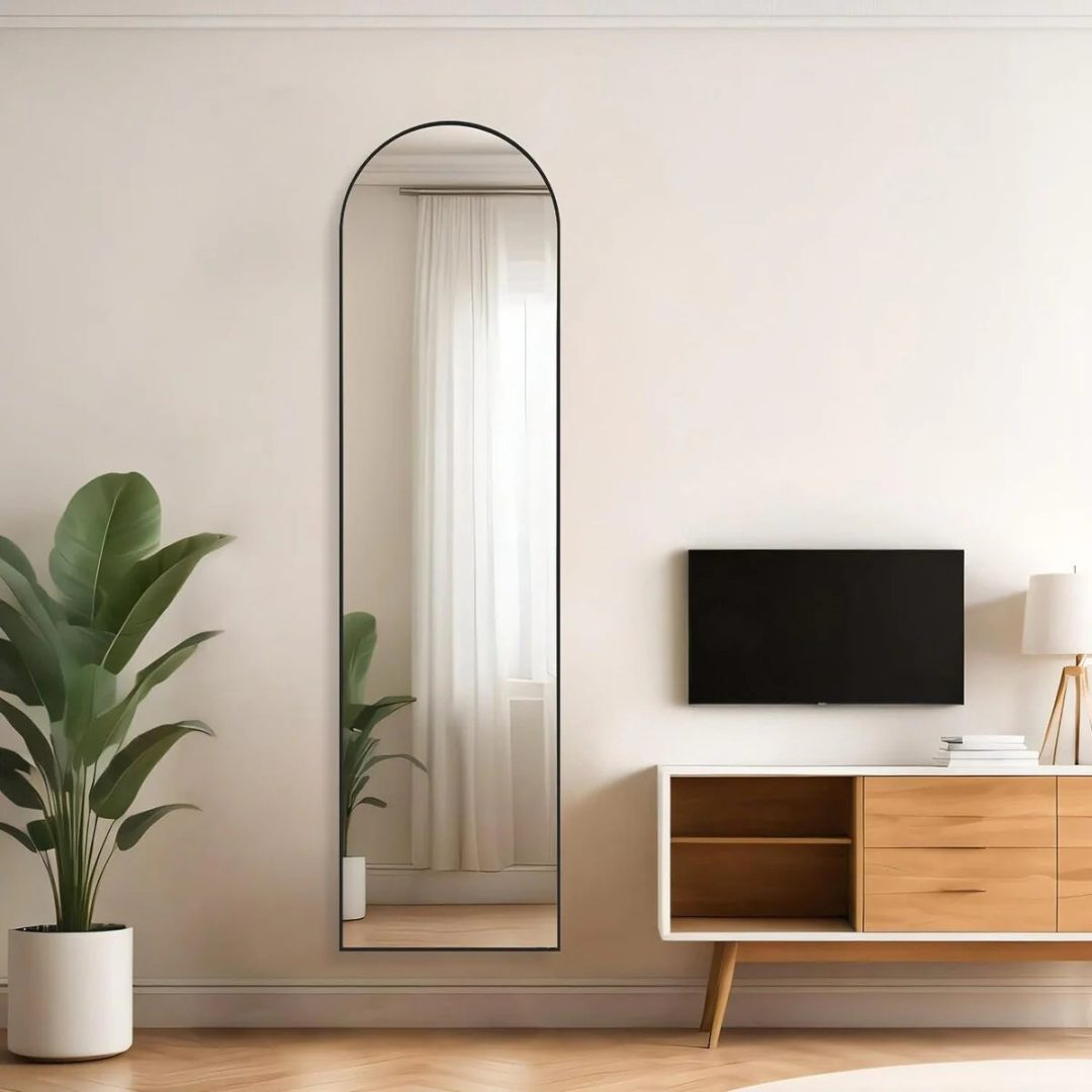 ZenVora Full Length Mirror with Stand, Aluminum Alloy Frame Full Body Floor Mirror for Bedroom and Cloakroom
