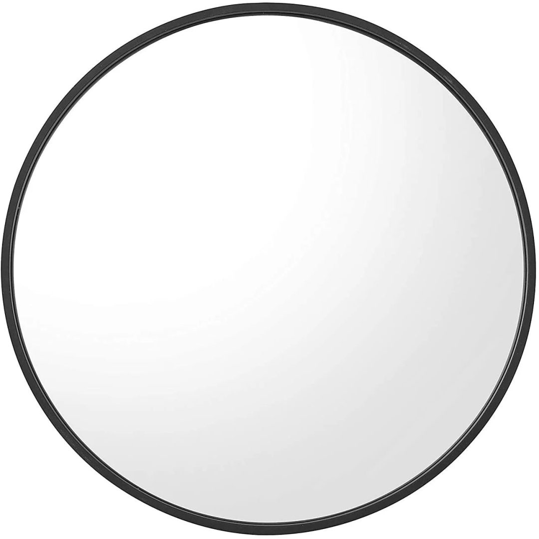 ZenVora Modern Round Aluminum Wall Mirror, Decorative Circular Metal Frame Mirror for Living Room, Bedroom and Entryway