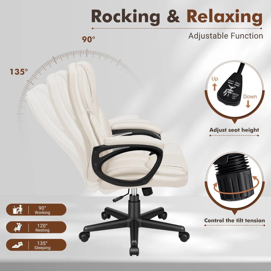 ZenVora High Back Executive Office Chair, Ergonomic Computer Desk Chair for Home and Office