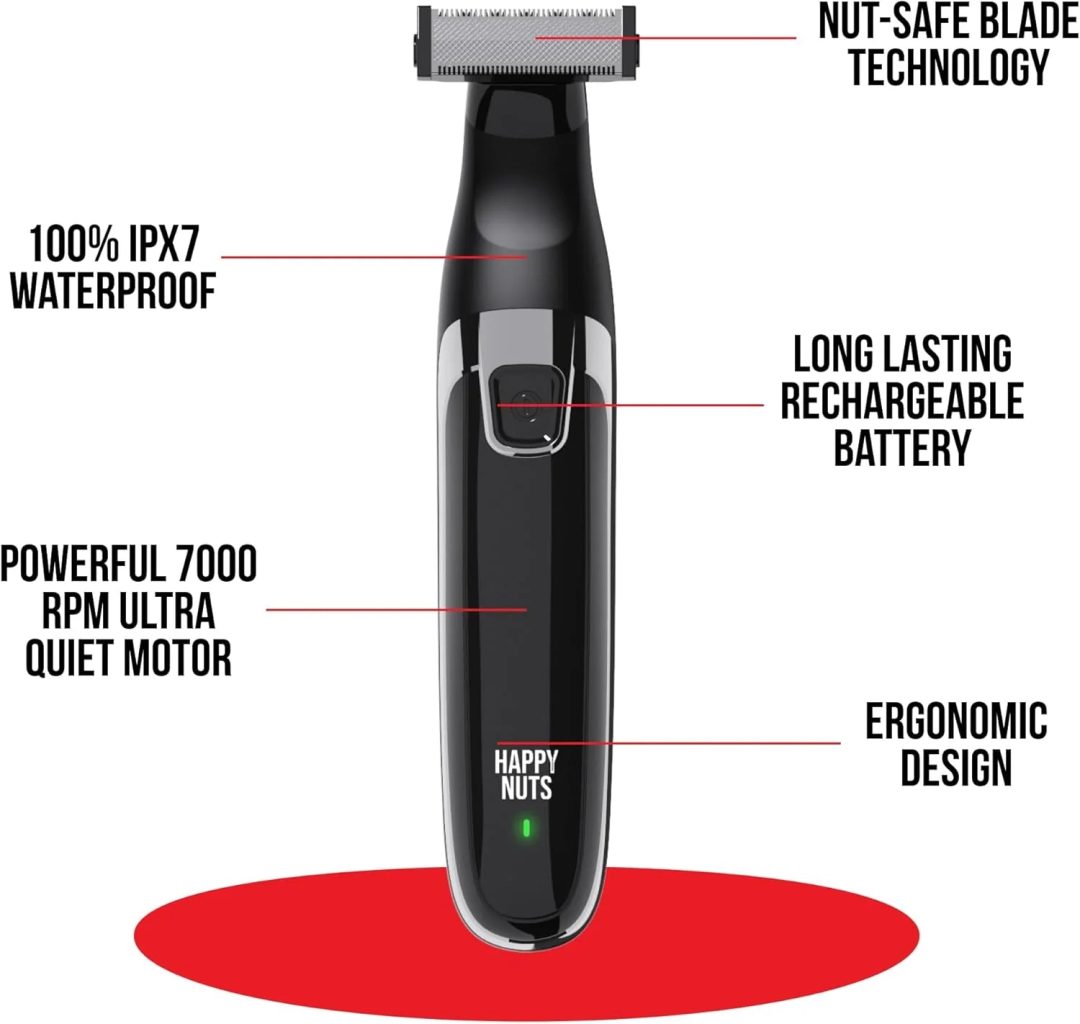 ZenVora Men's Electric Body Hair Trimmer, Rechargeable Waterproof Cordless Personal Grooming Shaver
