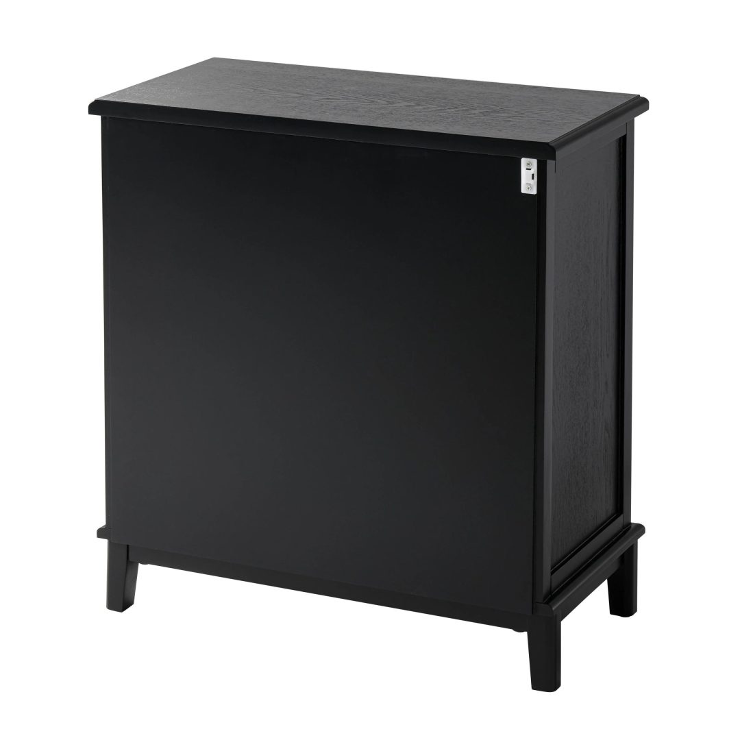 Farmhouse Fully Assembled Nightstand with 2 Drawers, Flower Motif End Table for Small Spaces