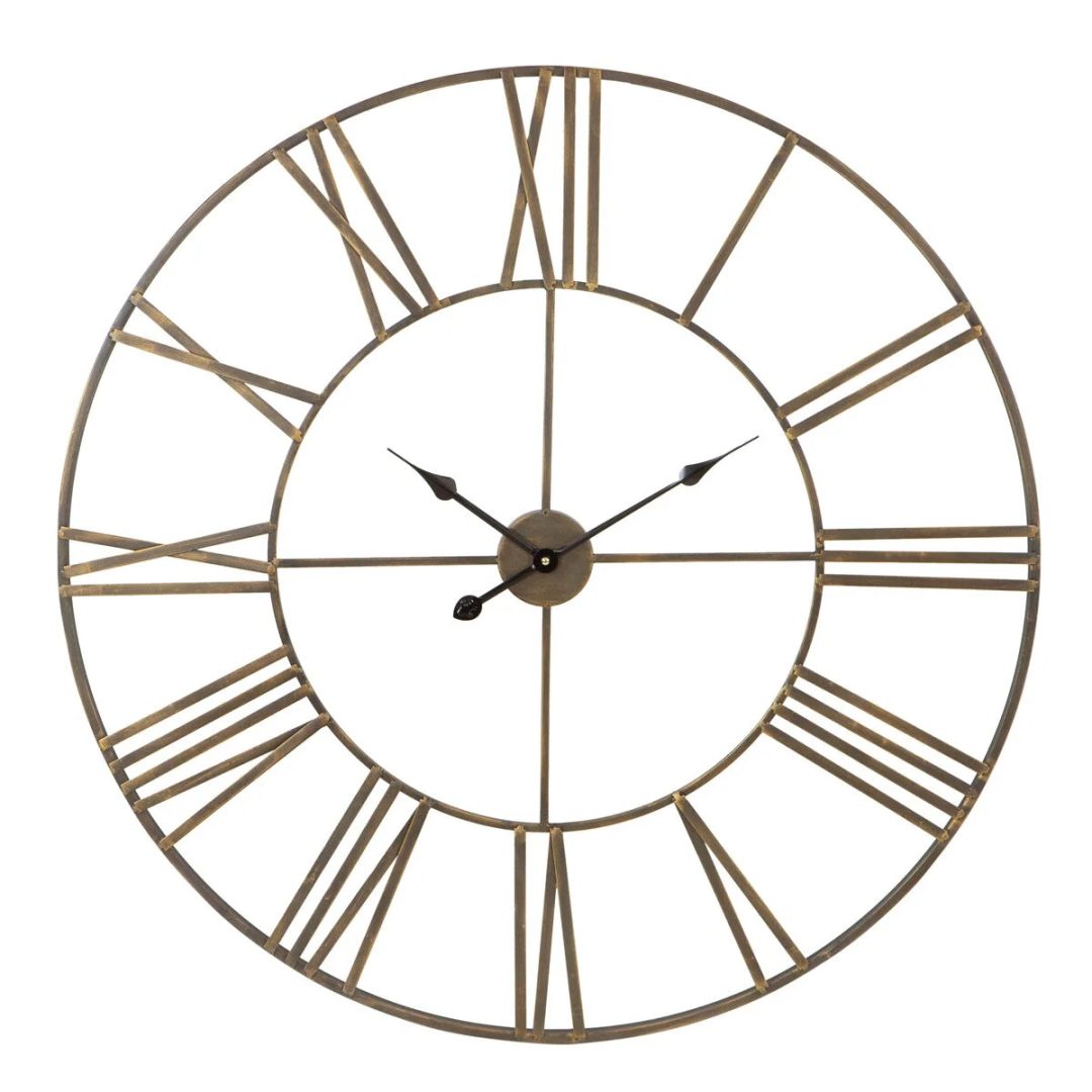 ZenVora Modern Round Metal Wall Clock, Decorative Circular Hanging Clock for Living Room, Bedroom and Office