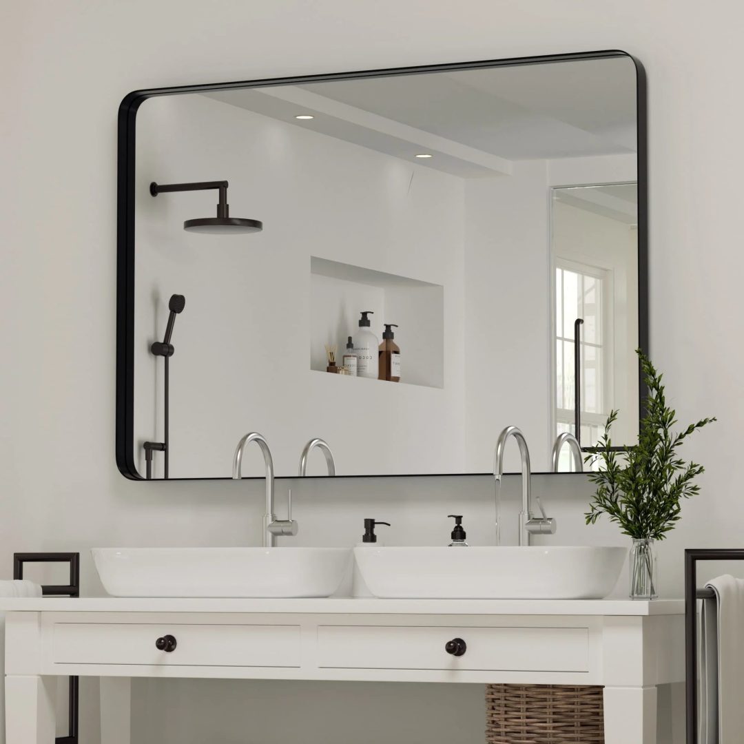 ZenVora Wall Mirror Vanity Mirror, Bathroom Mirror with Rounded Corners, 1 Piece