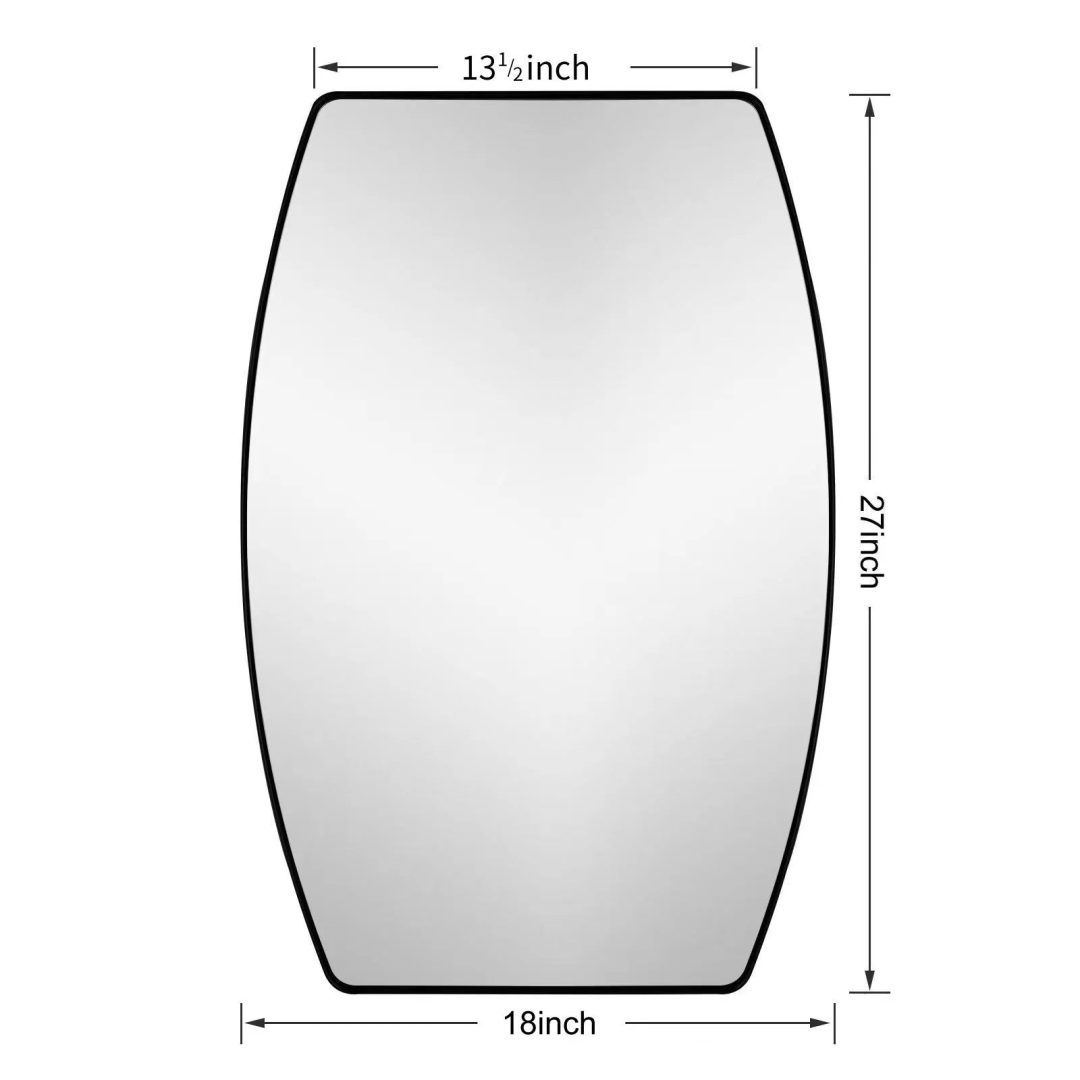 ZenVora Modern Oblong Metal Wall Mirror, Decorative Elongated Hanging Mirror for Living Room, Bedroom and Entryway