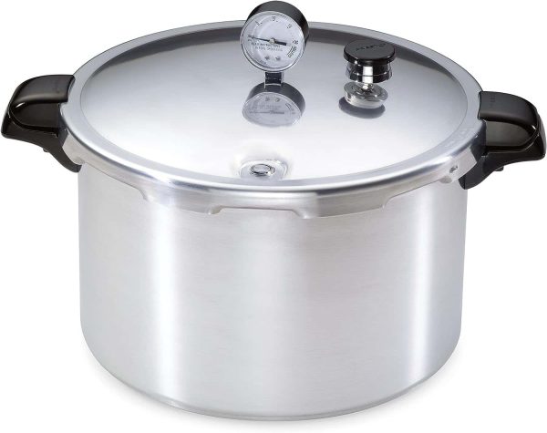 ZenVora 16-Quart Aluminum Pressure Canner and Cooker, Silver
