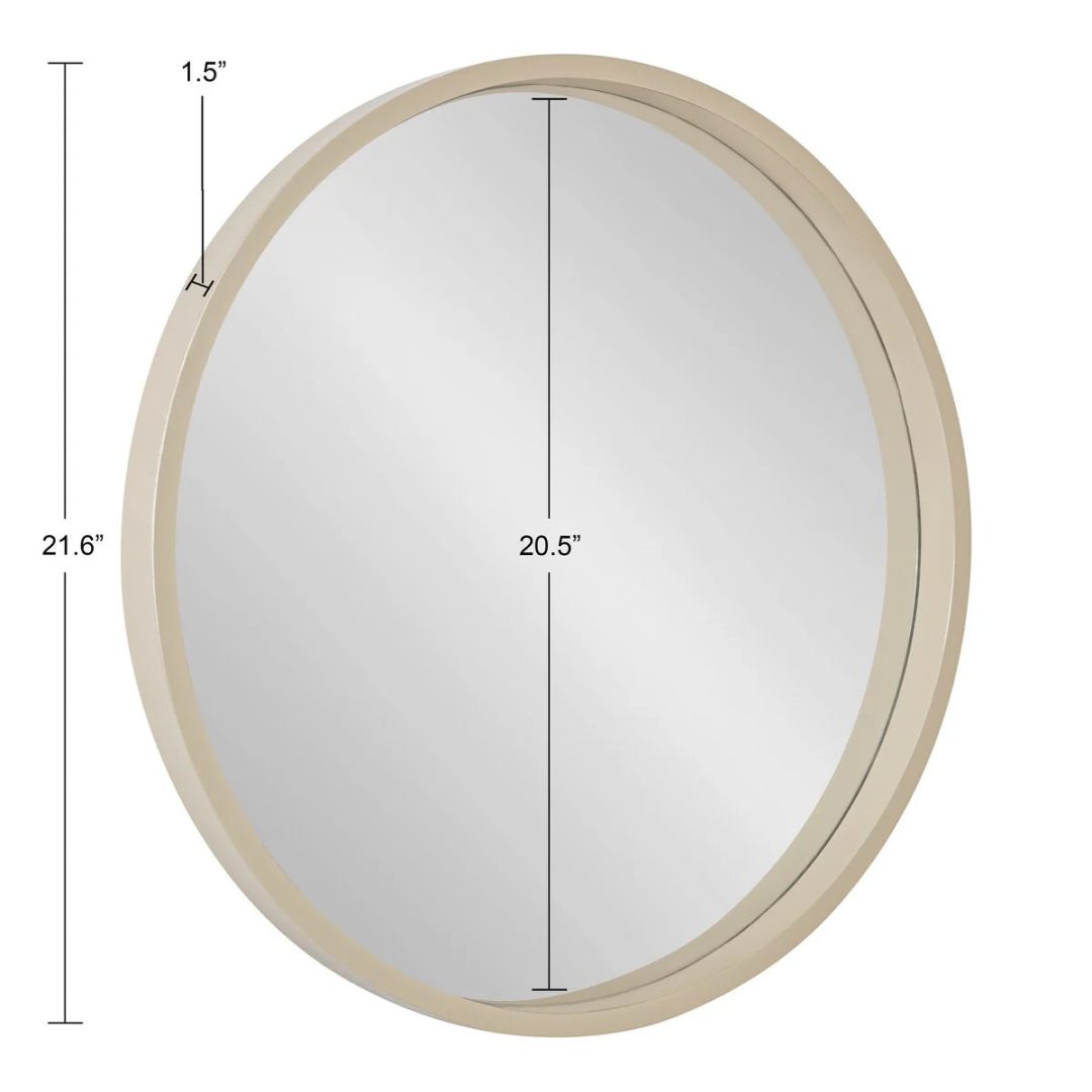 ZenVora Round Wood Accent Wall Mirror, Modern Decorative Wooden Frame Mirror for Living Room, Bedroom and Entryway