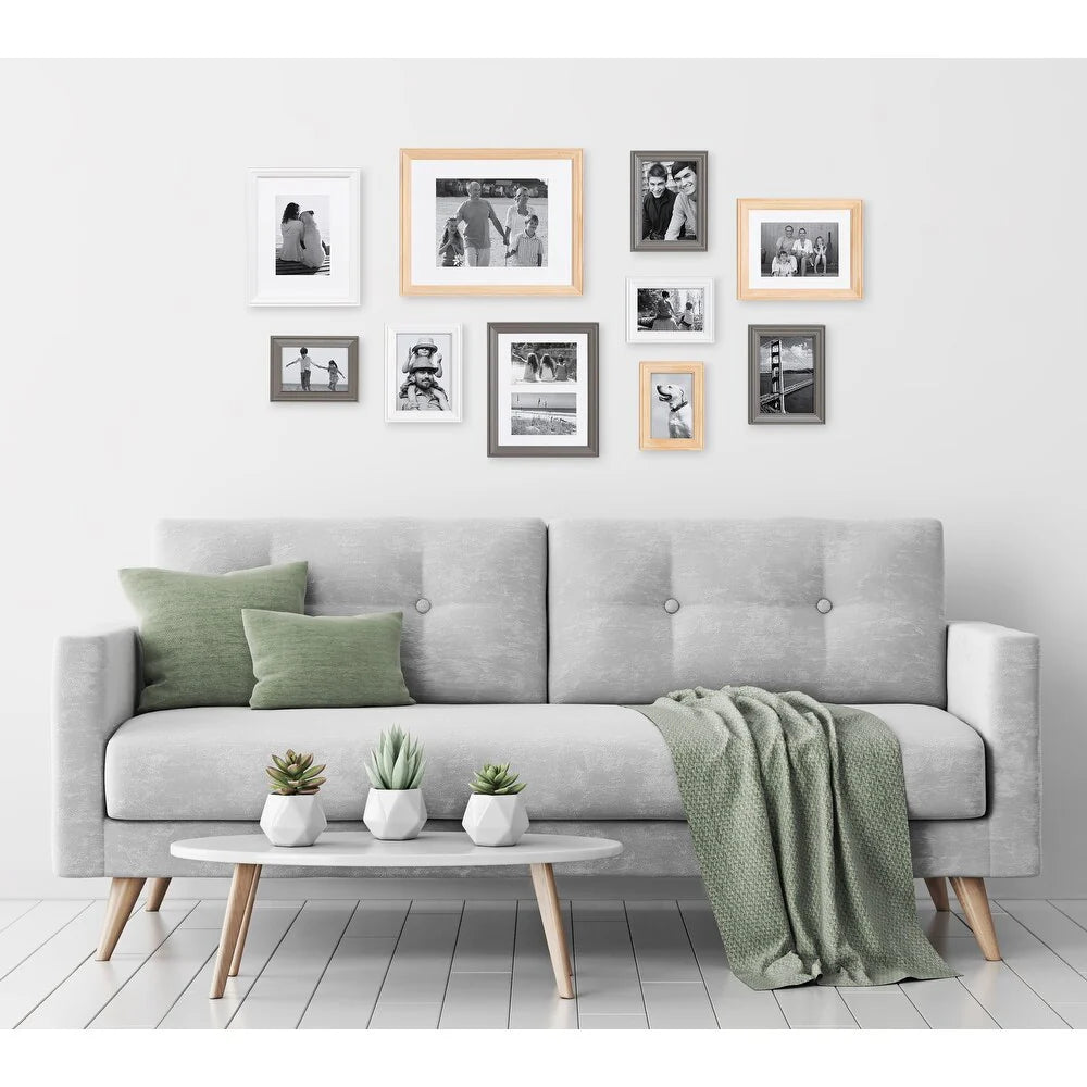 ZenVora 10-Piece Wood Gallery Wall Picture Frame Set, Decorative Photo Display Frames for Living Room, Bedroom and Home Decor