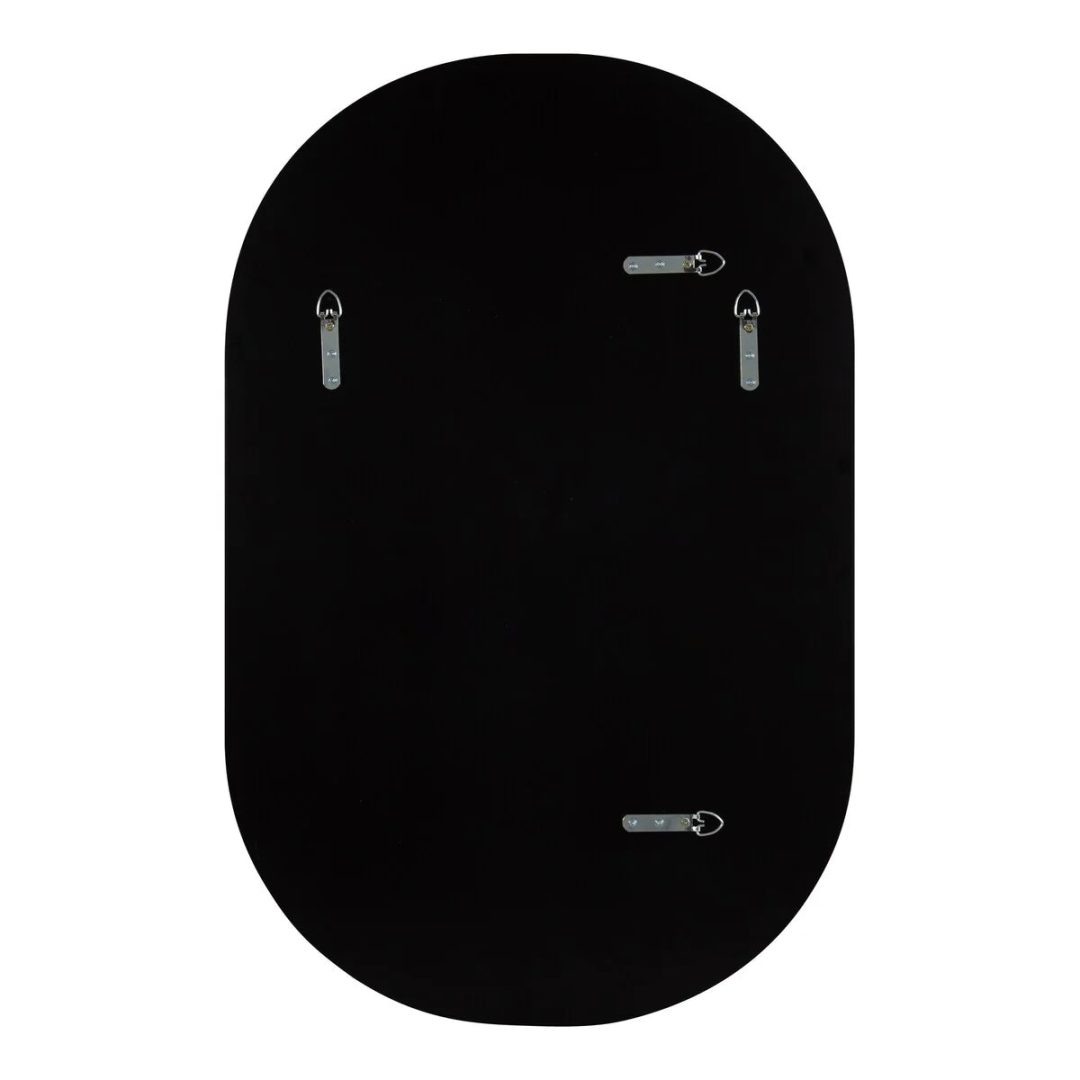 Modern Capsule Framed Wall Mirror, Decorative Oval Accent Mirror for Living Room, Bedroom and Entryway