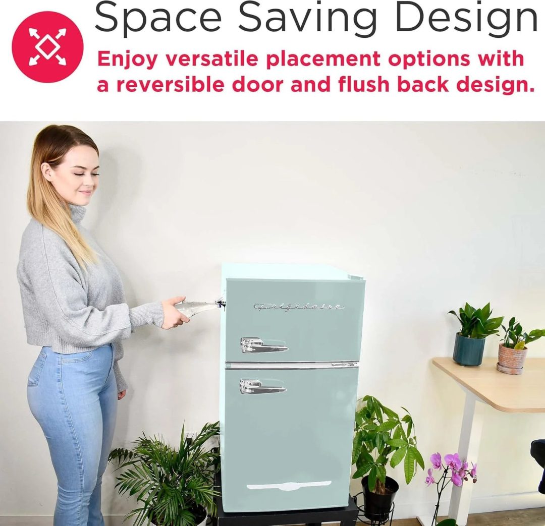 ZenVora Retro 3.2 Cu Ft Mini Fridge with Freezer – 2-Door Compact Refrigerator with Side Bottle Opener