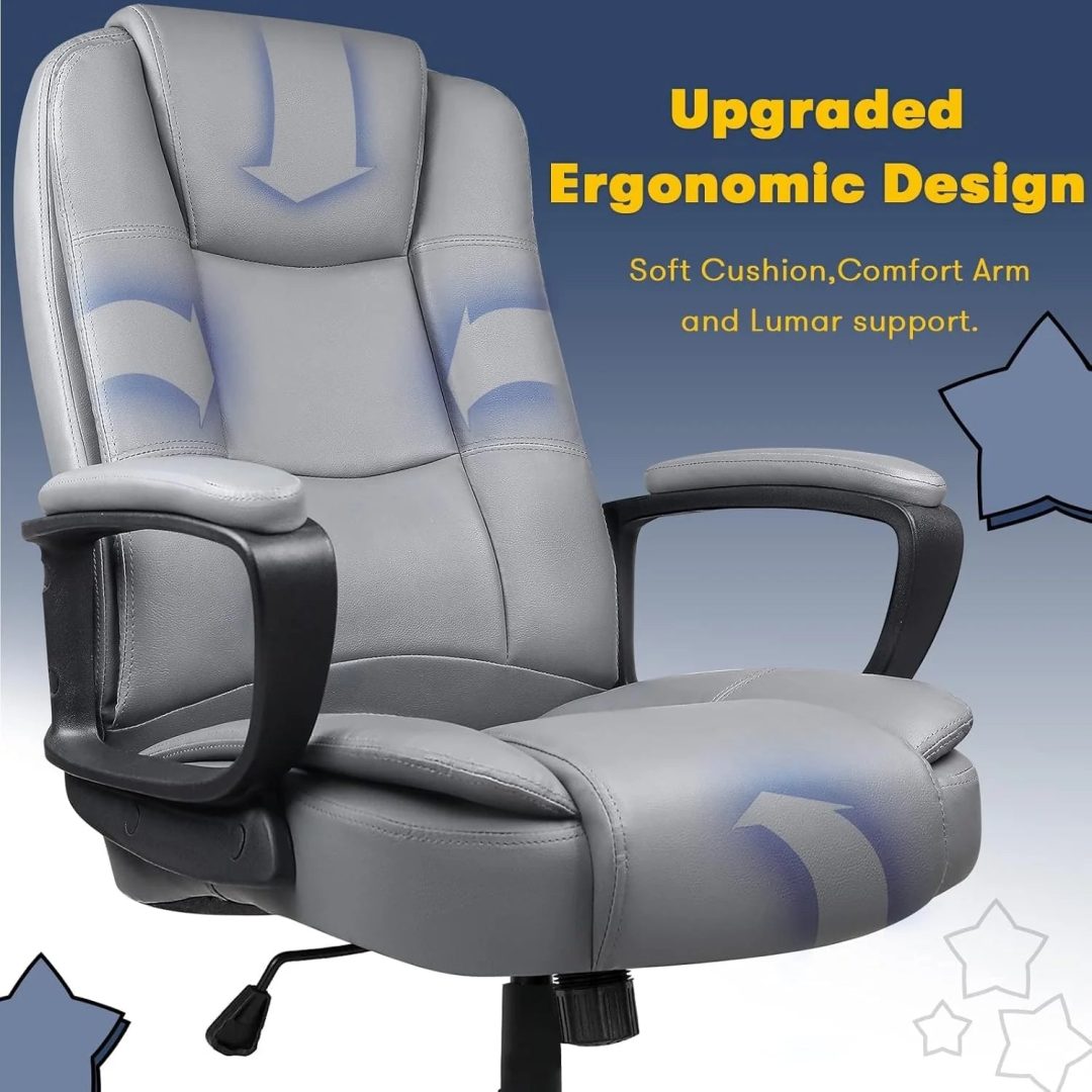 ZenVora Big and Tall Executive Office Chair, High Back Ergonomic Leather Chair, 400 lb Capacity