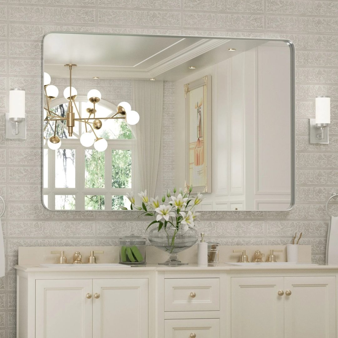 ZenVora Wall Mirror Vanity Mirror, Bathroom Mirror with Rounded Corners, 1 Piece
