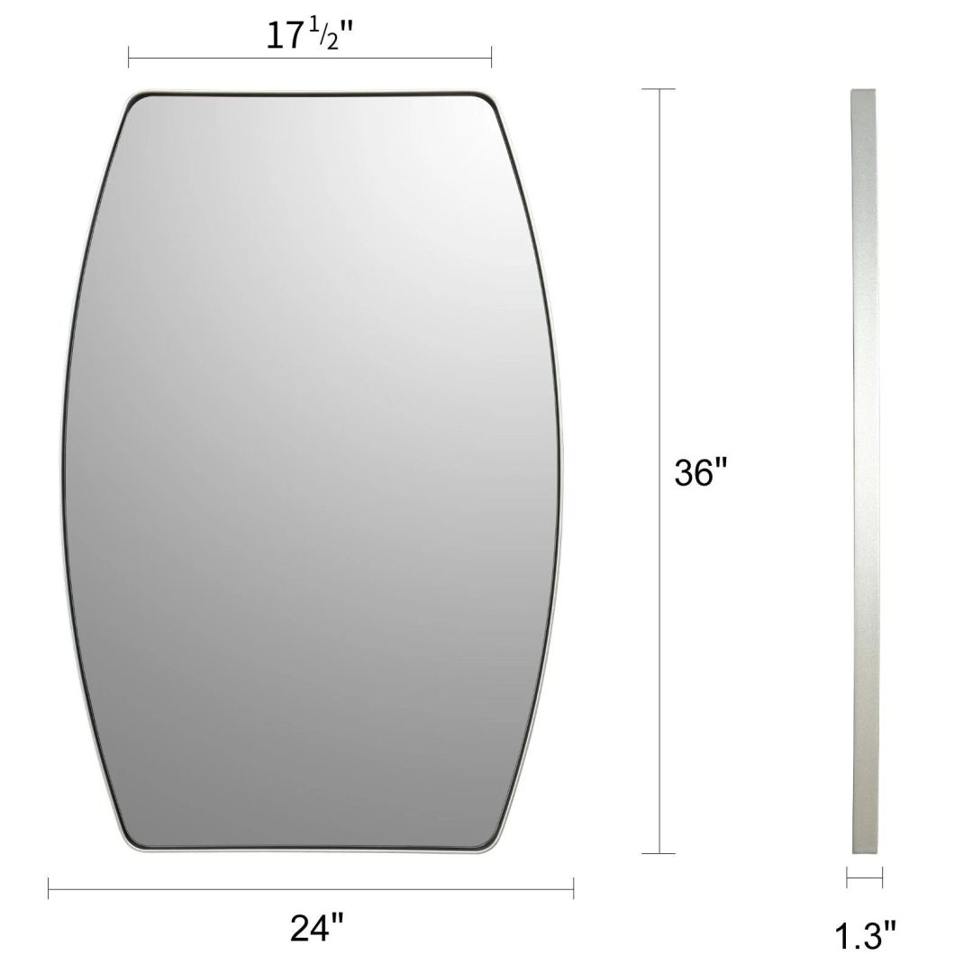 ZenVora Modern Oblong Metal Wall Mirror, Decorative Elongated Hanging Mirror for Living Room, Bedroom and Entryway