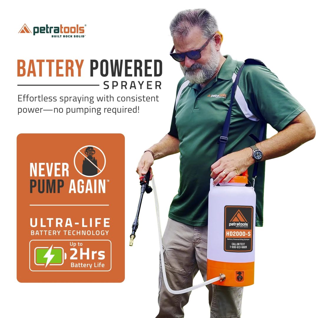 ZenVora 2 Gallon Battery Powered Sprayer, Rechargeable Cordless Electric Pump Sprayer for Garden, Lawn and Outdoor Use