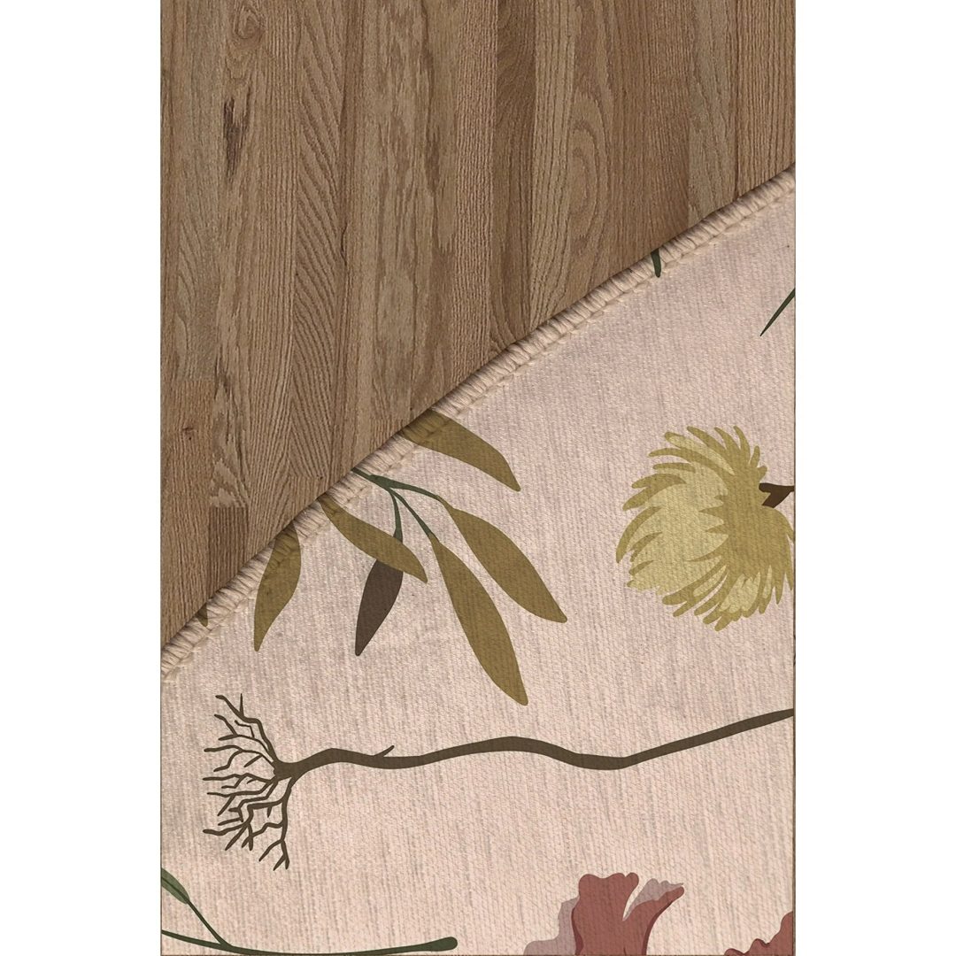 ZenVora Fall Botanical Floral Kitchen Mat, Decorative Anti Fatigue Non Slip Floor Rug for Kitchen and Home Decor