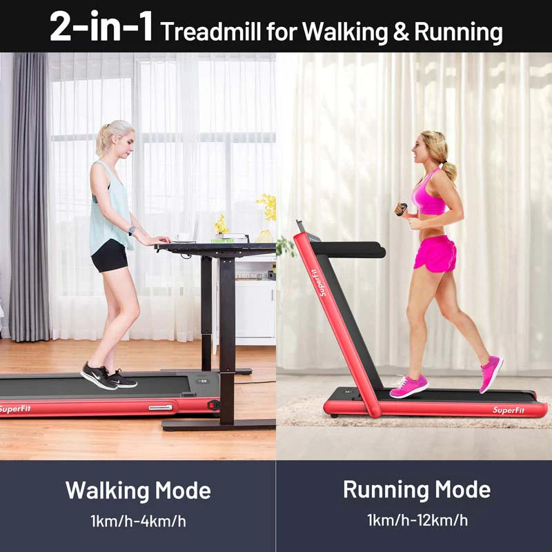 ZenVora 2-in-1 Folding Electric Treadmill, 2.25 HP, Under-Desk, with Dual Display and Smart App Control