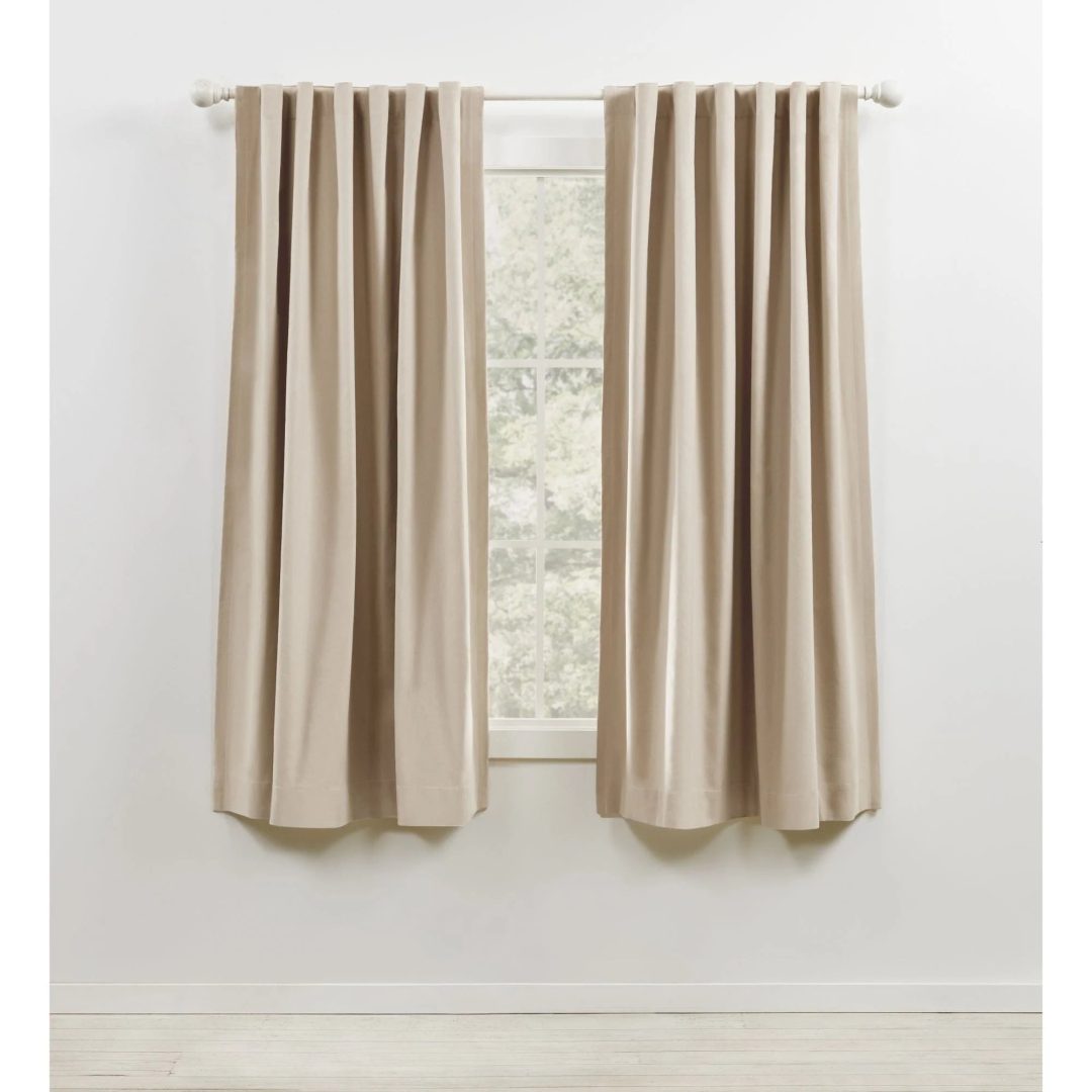 ZenVora Blackout Single Curtain Panel, Back Tab and Rod Pocket Window Curtain