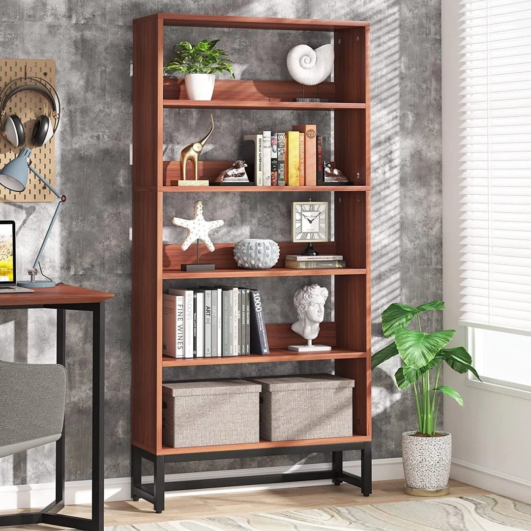 70.87 Inch Tall 5-Tier Bookcase, Large Bookshelf with 31.5 Inch Wide Storage
