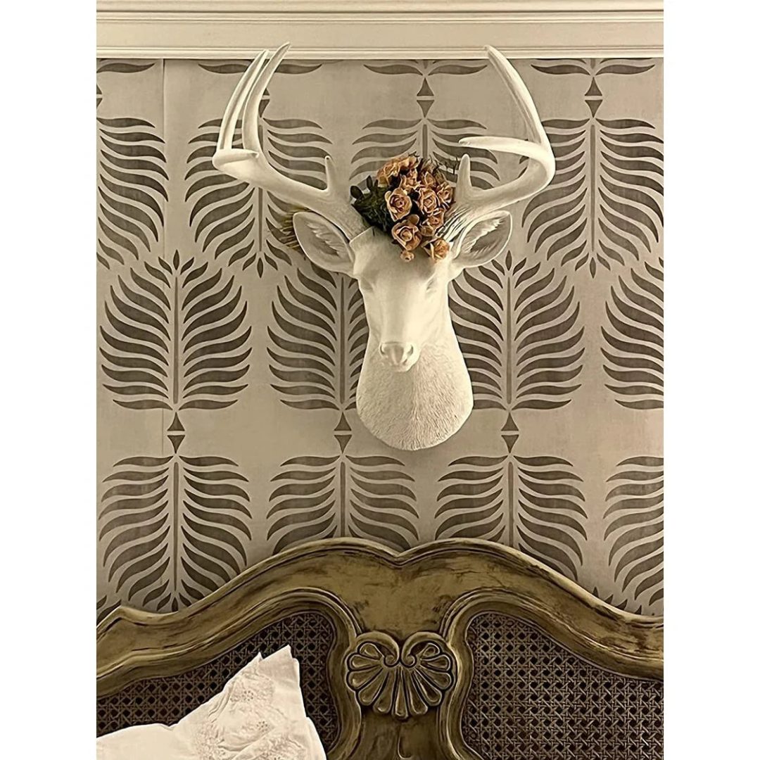 ZenVora White Deer Head Wall Decor, Modern Decorative Animal Head Sculpture for Living Room, Bedroom and Home Decoration