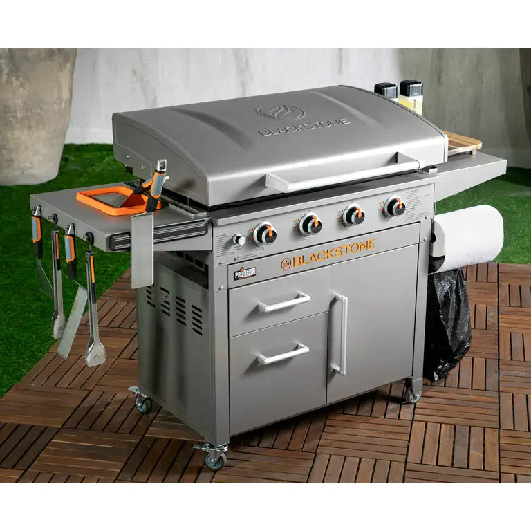 ZenVora 36" 4-Burner Propane Griddle Station – 768 sq in Cooking Surface with Hood & Cabinet