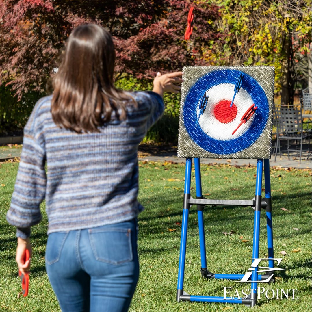 ZenVora Deluxe Steel Frame Axe Throw Target Game Set – 8 Foam Axes, Indoor/Outdoor Use