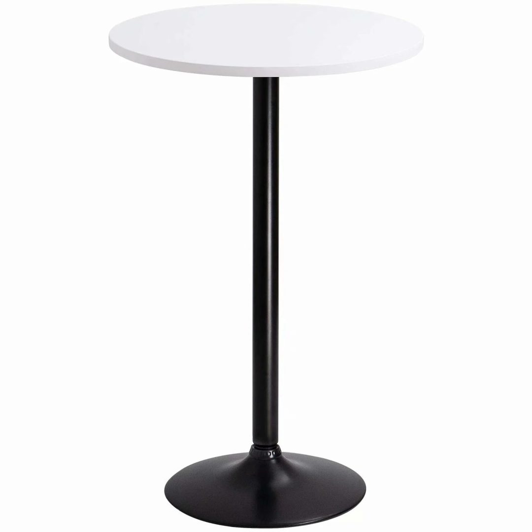 ZenVora Round Bistro Pub Table, Bar Height Cocktail Table with Metal Base and MDF Top, 23.8 Inch