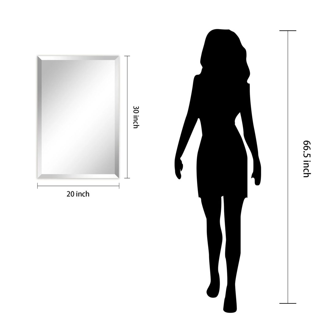 ZenVora Frameless Beveled Prism Wall Mirror, Clear Square or Rectangular Decorative Mirror for Bathroom, Bedroom and Home Decor