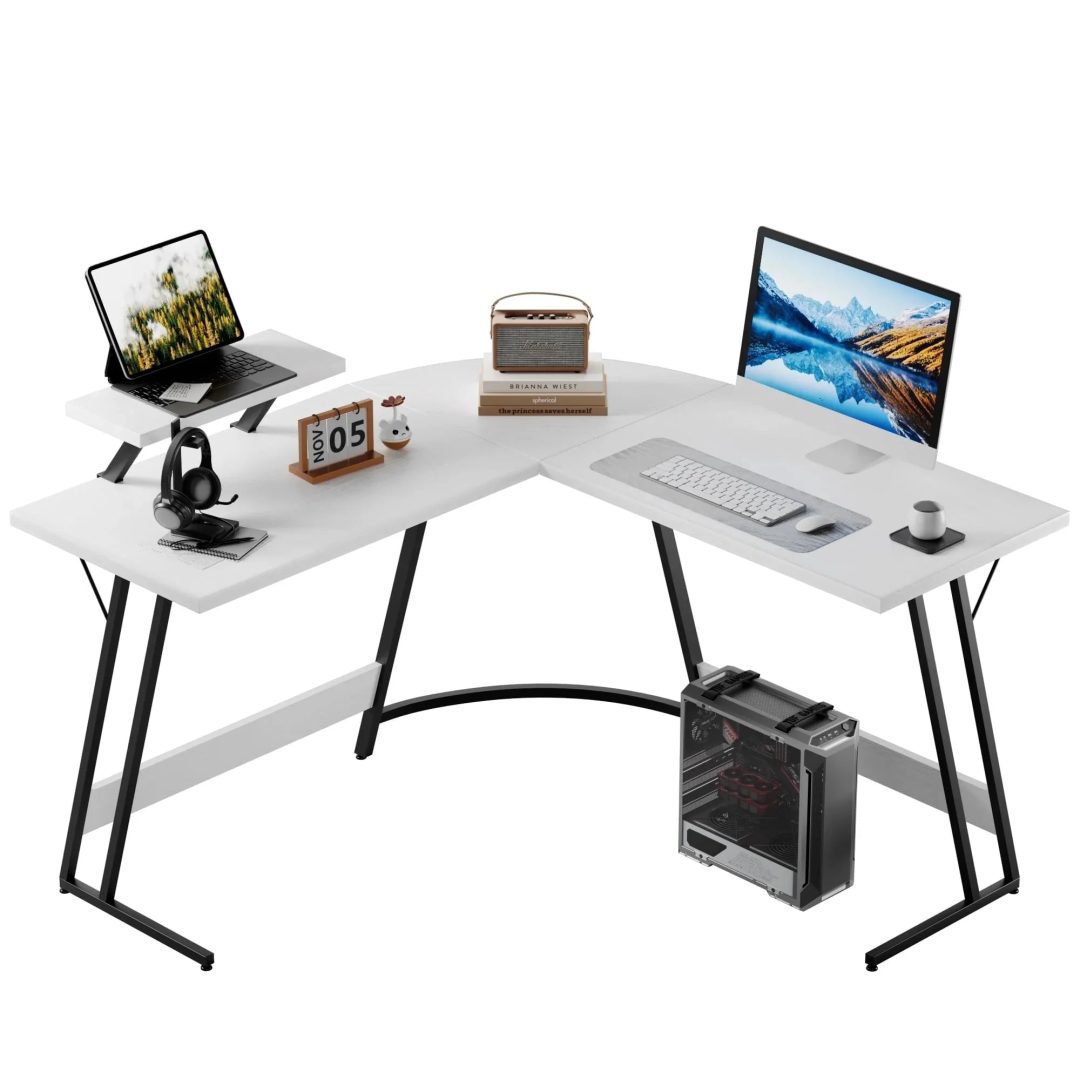 ZenVora L-Shaped Gaming Desk, Computer Corner Desk and Office Writing Desk for Home